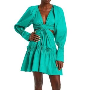 A.L.C. Alexa cutout ruffled tiered pleated cotton-poplin mini dress